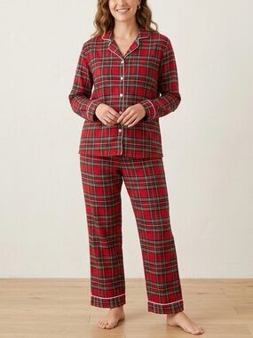 Classic Women's Red Holiday Plaid Pajama Set
